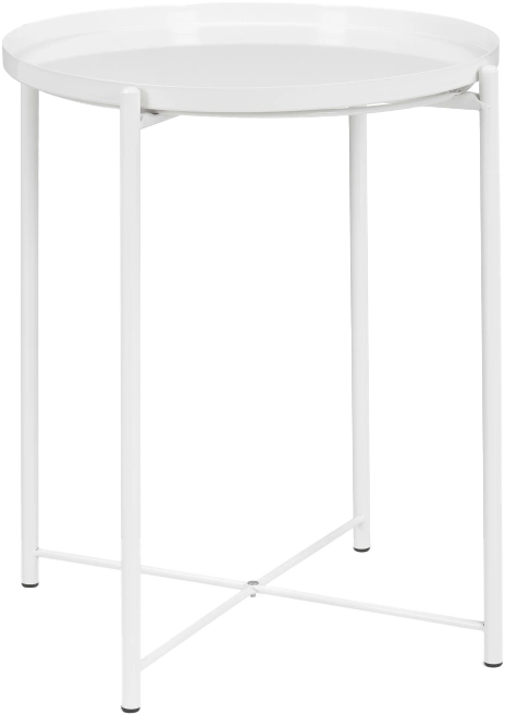 Журнальный стол Tray 1, 46x52, металл, white, каркас белый