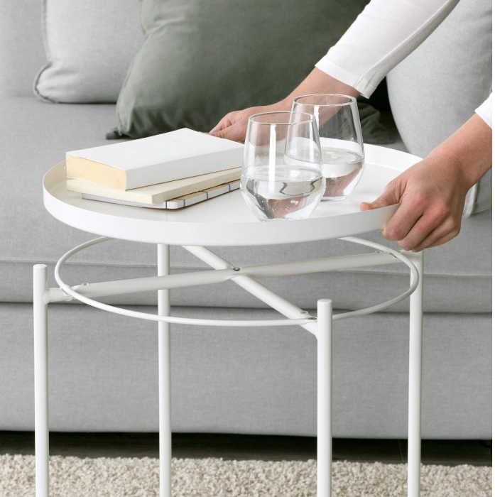 Журнальный стол Tray 1, 46x52, металл, white, каркас белый