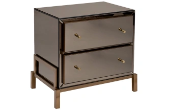  Тумба прикроватная KFG170, с ящиками, зеркальная 