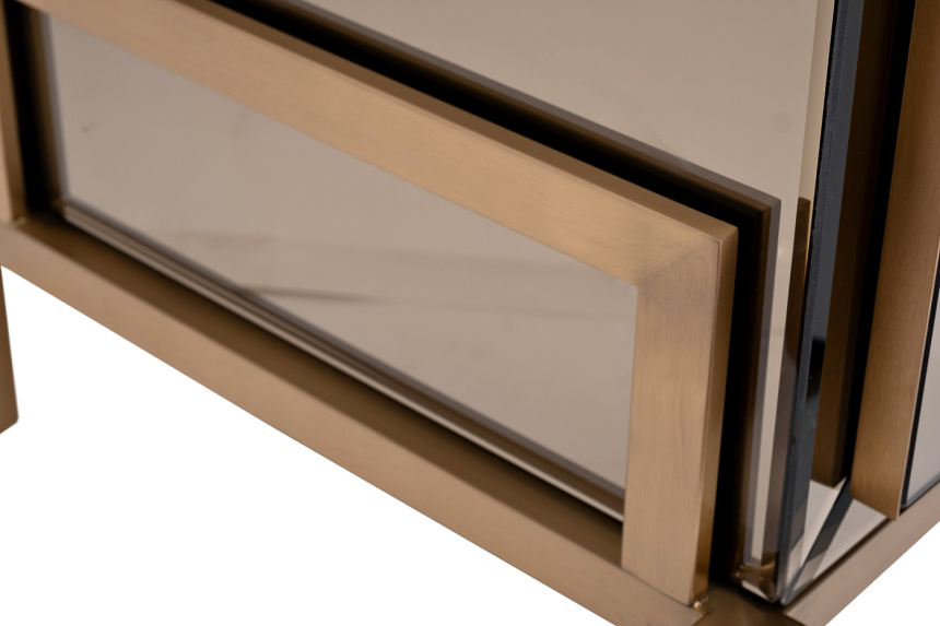  Тумба прикроватная KFG170, с ящиками, зеркальная 