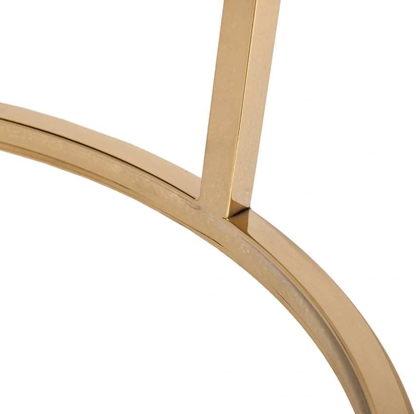 Журнальный стол 47ED-07901, 41x41x60, мраморное стекло, белый мрамор /золото