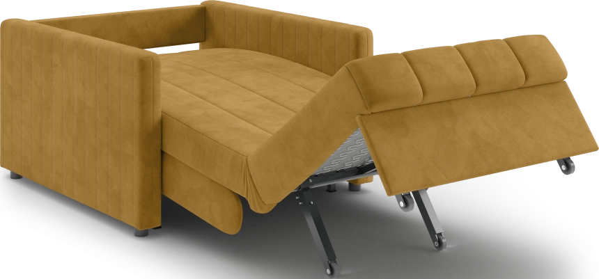 ​Кресло-кровать Хилтон 80, модель 139, Ultra Mustard​ (соломенный​) / венге