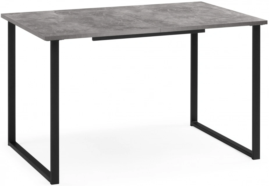 Кухонный стол Лиман, 117 (157) x 77, бетон светлый / черный матовый