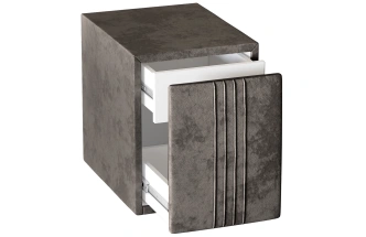 Тумба прикроватная Севилья, мягкая, с ящиками, велюр, альба светло-коричневый