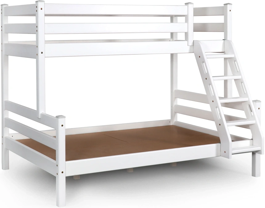 Кровать двухъярусная Адель 2, с наклонной лестницей, белый