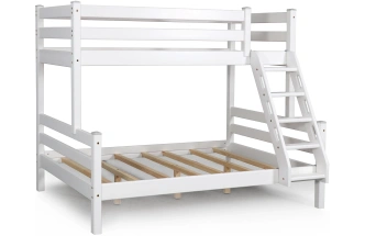 Кровать двухъярусная Адель 2, с наклонной лестницей, белый