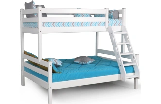 Кровать двухъярусная Адель 2, с наклонной лестницей, белый