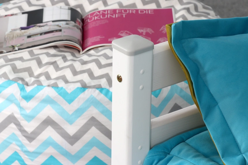 Кровать двухъярусная Адель 2, с наклонной лестницей, белый