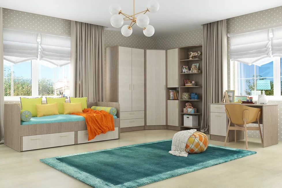 Модульная детская спальня Юта 3, крослайн карамель / латте