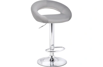 Барный стул Oazis, велюр серый / хром