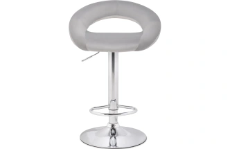 Барный стул Oazis, велюр серый / хром