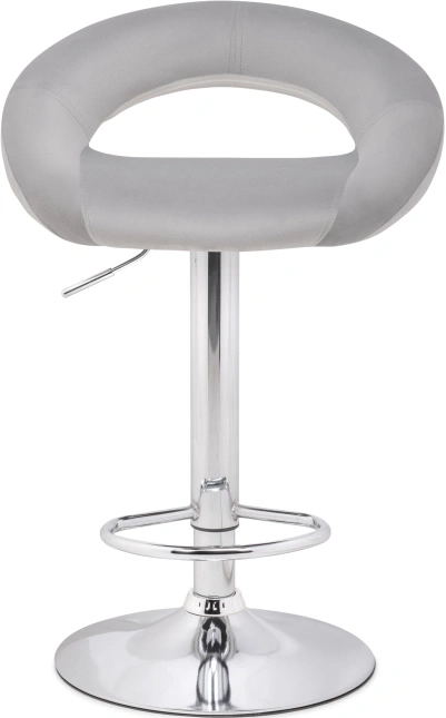 Барный стул Oazis, велюр серый / хром
