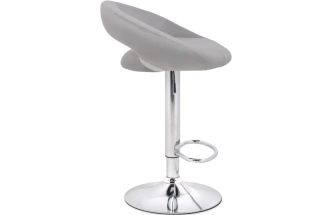 Барный стул Oazis, велюр серый / хром