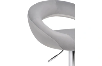 Барный стул Oazis, велюр серый / хром