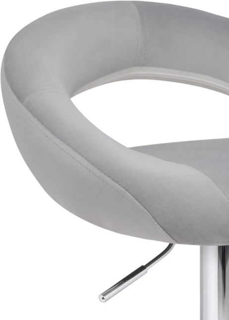 Барный стул Oazis, велюр серый / хром