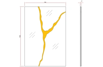 Зеркало настенное KFG194, с золотым декором