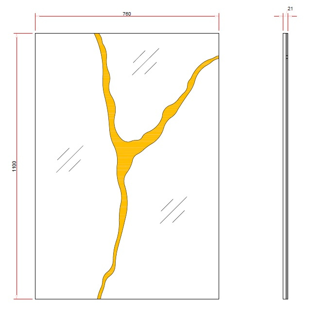 Зеркало настенное KFG194, с золотым декором