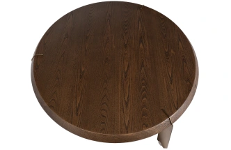 Журнальный стол KFG203, 100x100x30, МДФ, шпон, темно-коричневый / бронзовый