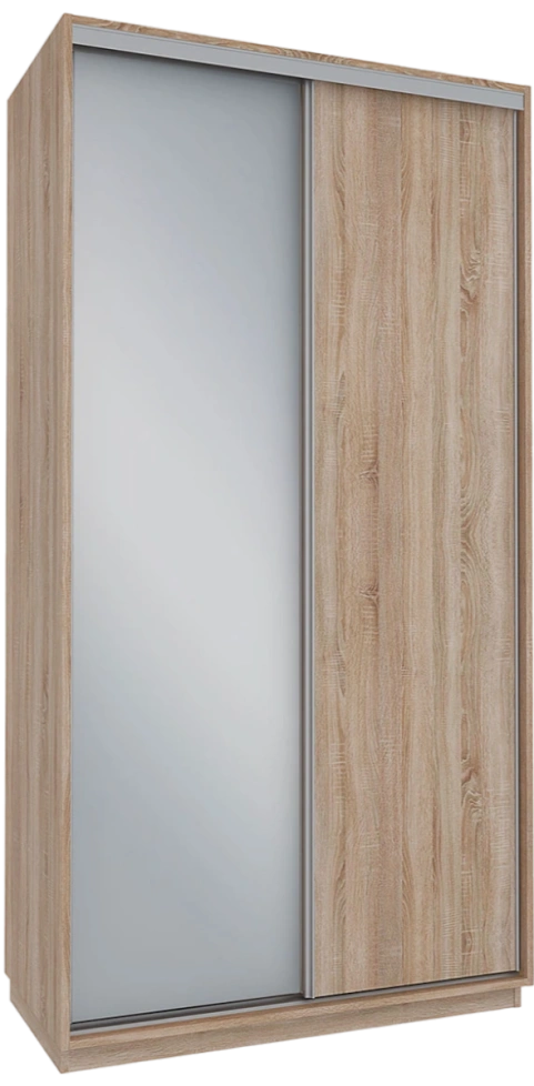 Шкаф-купе Бавария двухдверный, Дуб сонома/Дуб сонома/Зеркало