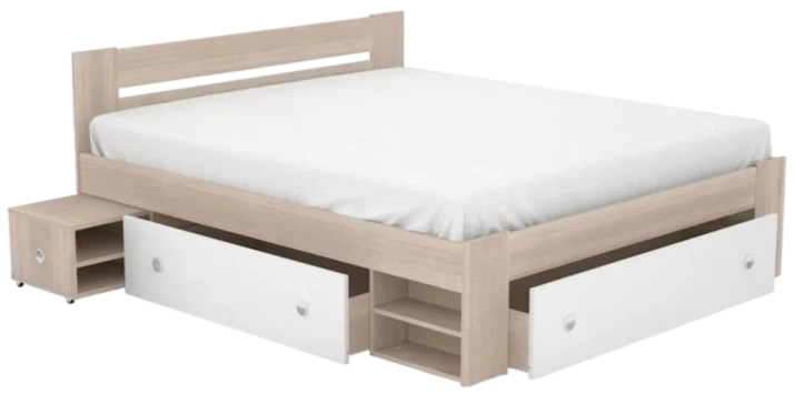 Кровать Стелла 140, Дуб сонома/Белый