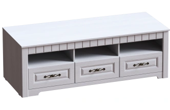 Тумба под ТВ Прованс, с ящиками, бодега белая / патина премиум