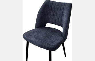 Стул London, мягкий, UF998-13 темно-синий, букле, черный каркас 