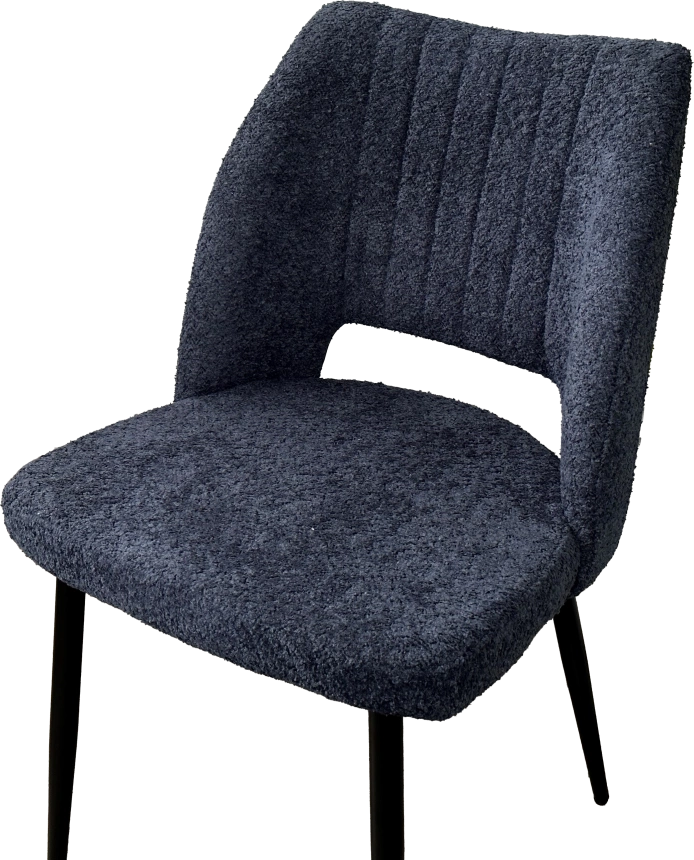 Стул London, мягкий, UF998-13 темно-синий, букле, черный каркас 