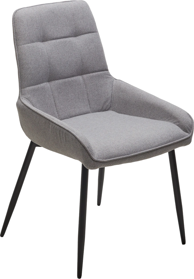 Стул Caracas, мягкий, Barrel-83 Серый, ткань, черный каркас