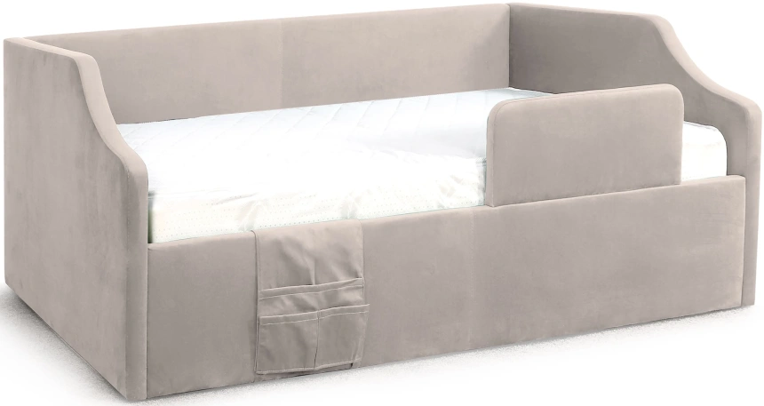 Кровать односпальная Дрим СТАНДАРТ, велюр Мора бежевый