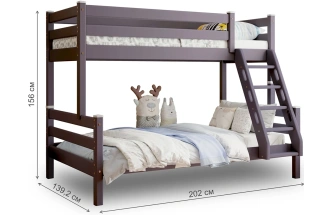 Кровать двухъярусная Адель 2, с наклонной лестницей, лаванда