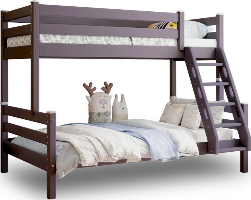 Кровать двухъярусная Адель 2, с наклонной лестницей, лаванда