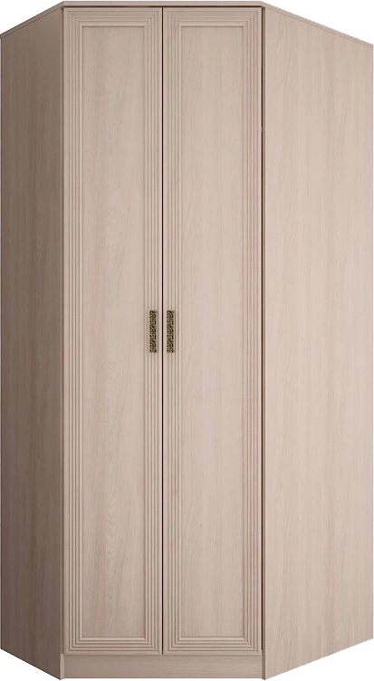 Шкаф угловой левый Орион, распашной для одежды, Ясень шимо светлый/Лён