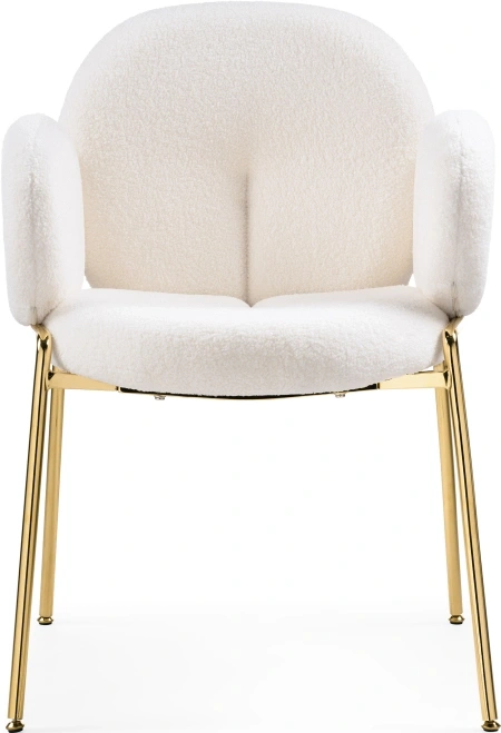 Стул-кресло Kalipso, мягкий, букле белый / золотой