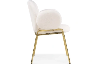 Стул-кресло Kalipso, мягкий, букле белый / золотой