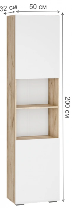 Модульная гостиная Алетра, комплектация 1, дуб крафт серый / глянец белый 