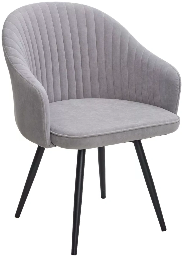 Стул Avior, поворотный, B22 cерый, велюр, черный каркас