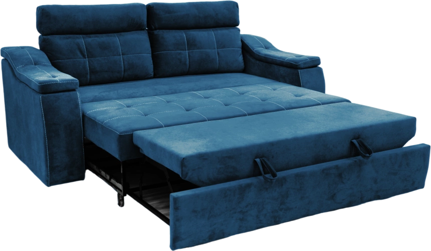 Диван прямой Бруно, Catania dark blue, Белая