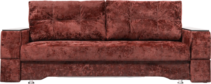 Диван прямой Атлант 2, ткань Plush rubin, декор Венге