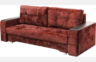 Диван прямой Атлант 2, ткань Plush rubin, декор Венге