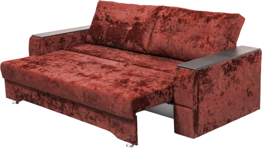 Диван прямой Атлант 2, ткань Plush rubin, декор Венге