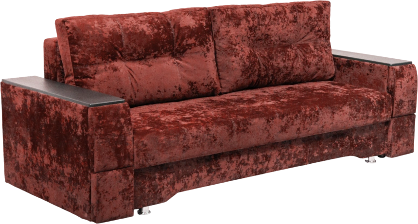 Диван прямой Атлант 2, ткань Plush rubin, декор Венге