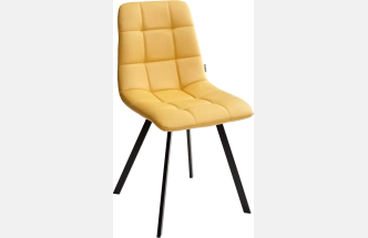 Стул Chilli Square, мягкий, HK017-19 глубокий желтый, PU, черный каркас