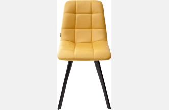 Стул Chilli Square, мягкий, HK017-19 глубокий желтый, PU, черный каркас