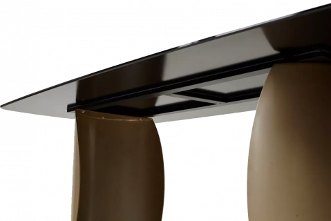 Кухонный стол Bronte 220, KL-188, Контрастный мрамор матовый, итальянская керамика, каркас Шампань