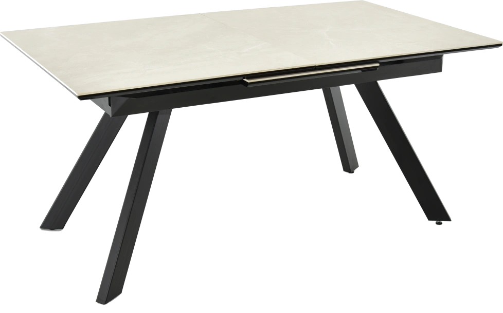 Кухонный обеденный стол Como, раздвижной 140, айвори Bayona Ivory Naturall, каркас черный 