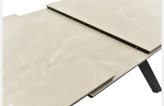 Кухонный обеденный стол Como, раздвижной 140, айвори Bayona Ivory Naturall, каркас черный 
