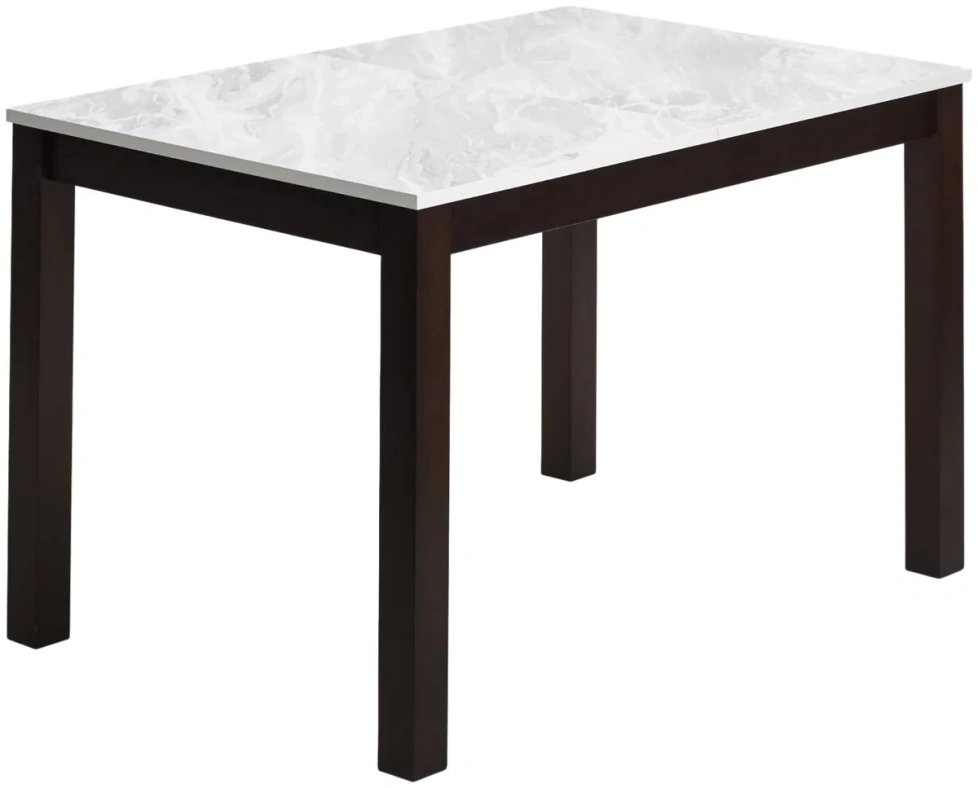 Кухонный раздвижной стол TME-6931 MBH, белый мрамор / BB темный орех 