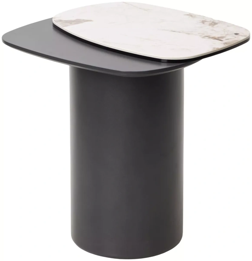 Кофейный стол Arvid, Pandora, керамика на стекле, окрашенный МДФ / темно-серый МДФ 