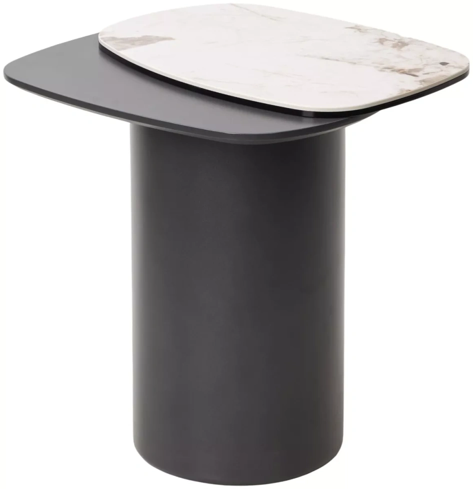 Кофейный стол Arvid, Pandora, керамика на стекле, окрашенный МДФ / темно-серый МДФ 