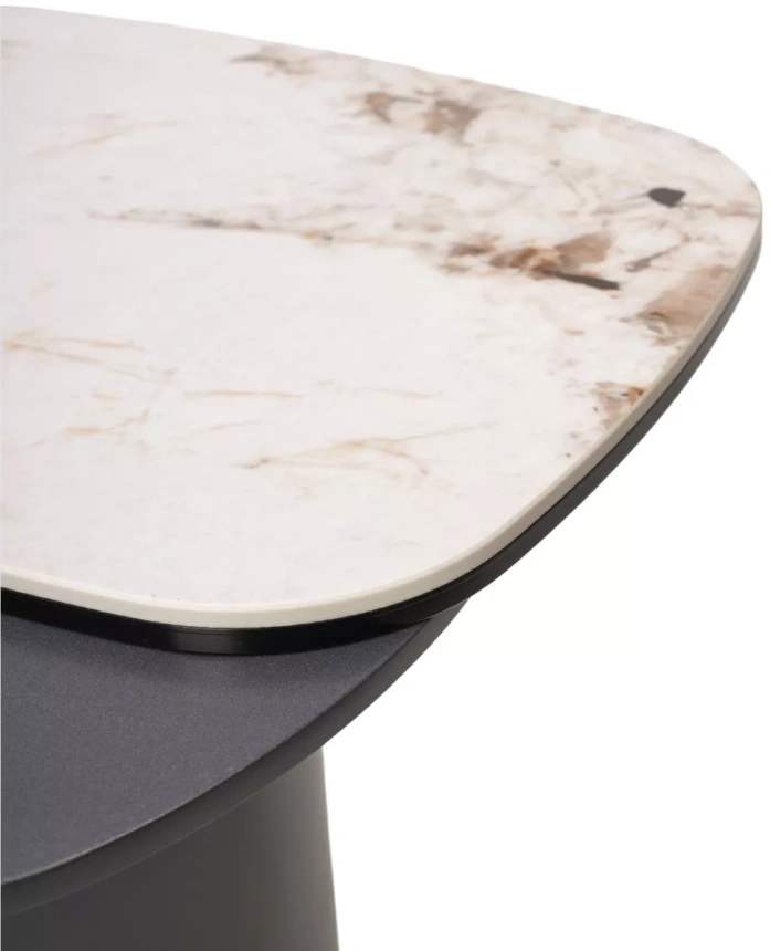 Кофейный стол Arvid, Pandora, керамика на стекле, окрашенный МДФ / темно-серый МДФ 